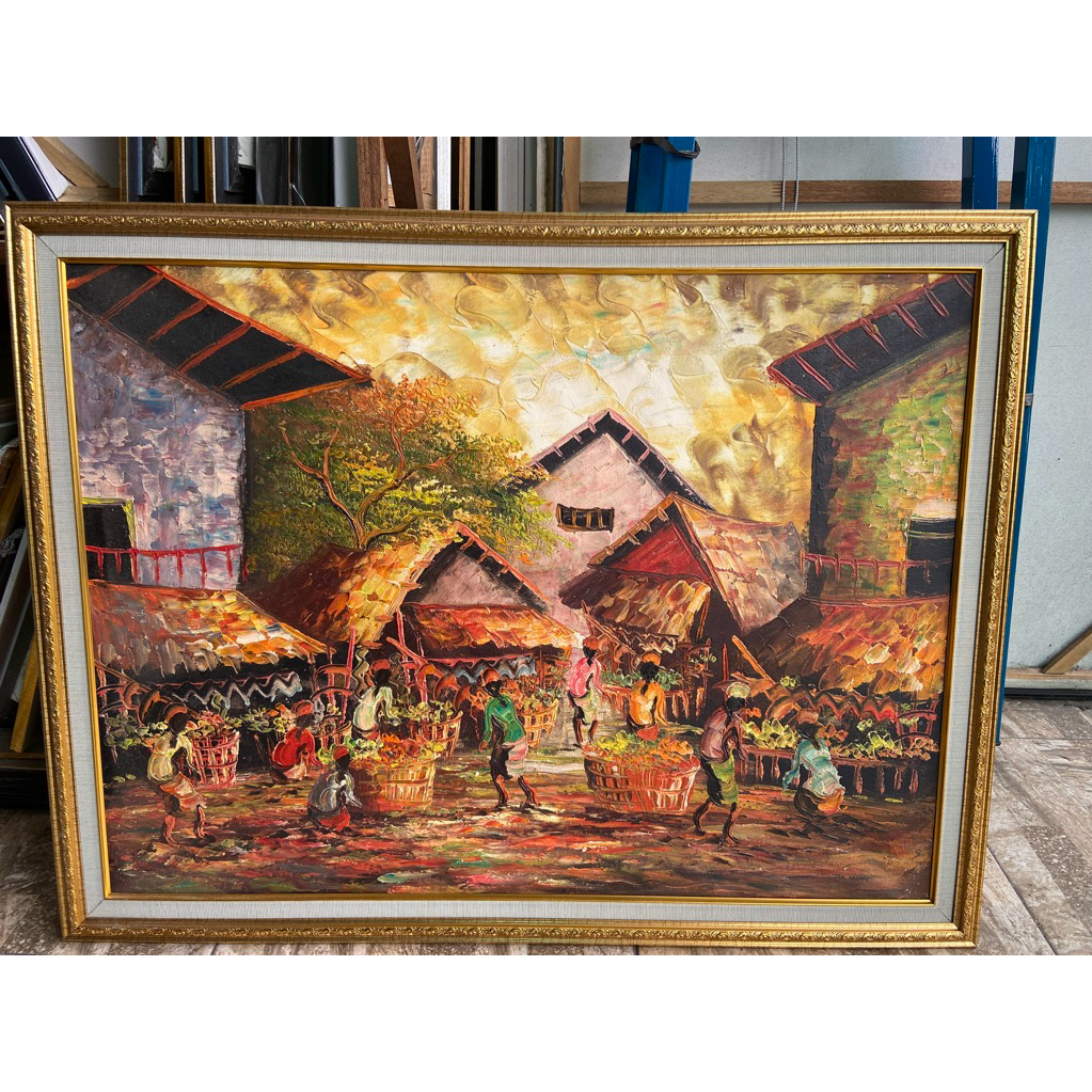 lukisan pasar tradisional