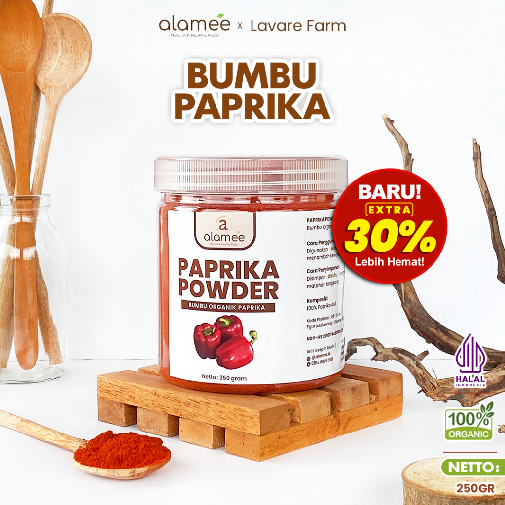

ALAMEE Paprika Powder Ground Bumbu Dapur Instan Bubuk Organik Murni Asli Tanpa Campuran 250gr BUMA