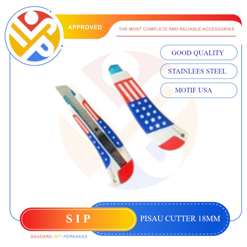 

Pisau Cutter 18MM / Cutter Knife Besar / Pisau Cutter Gagang Karet PVC / Cutter Karet Tebal