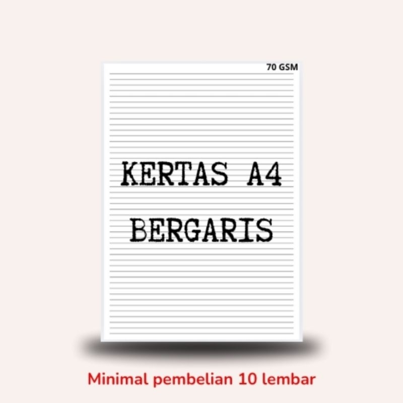 

KERTAS A4 BERGARIS - SUDAH TERMASUK PACKING