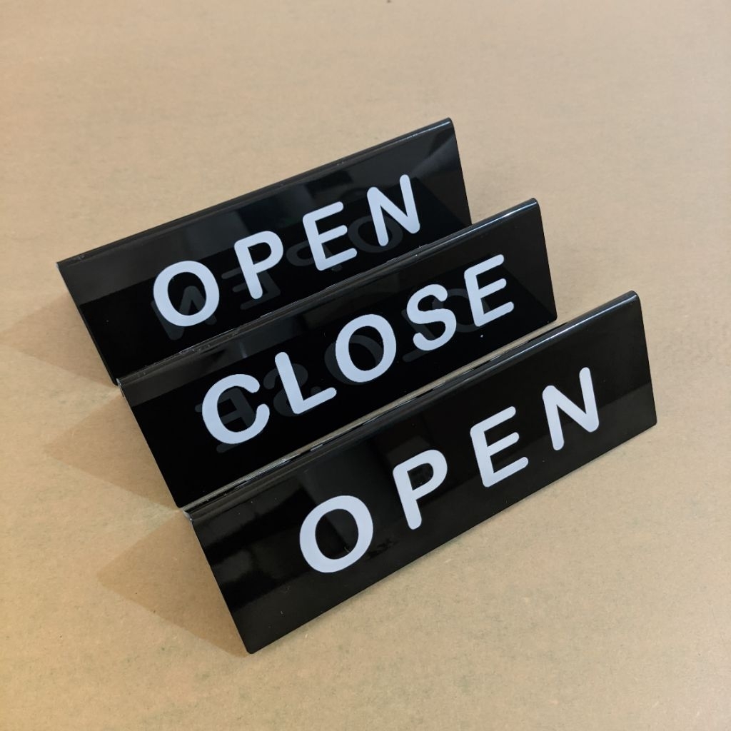 SIGN AKRILIK OPEN/CLOSE | PAPAN PENUNJUK OPEN CLOSE | SEGITIGA PENUNJUK OPEN / CLOSE