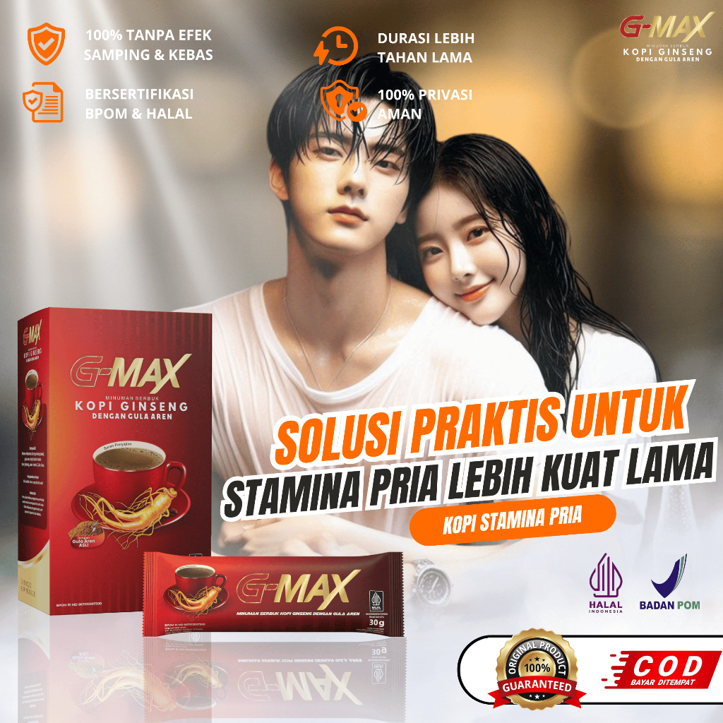 

KOPI G-MAX Kopi Ginseng Stamina Pria Kopi Ginseng Gula Aren ORIGINAL 100% Kuat & Tahan Lama BPOM HALAL