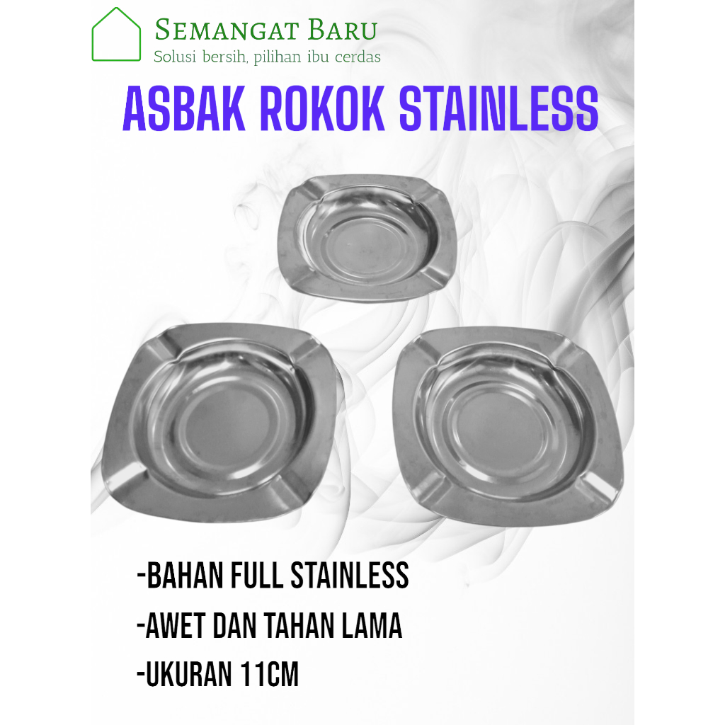 Asbak Rokok Stainless Persegi Murah Tempat Rokok Stainless Rokok Asbak