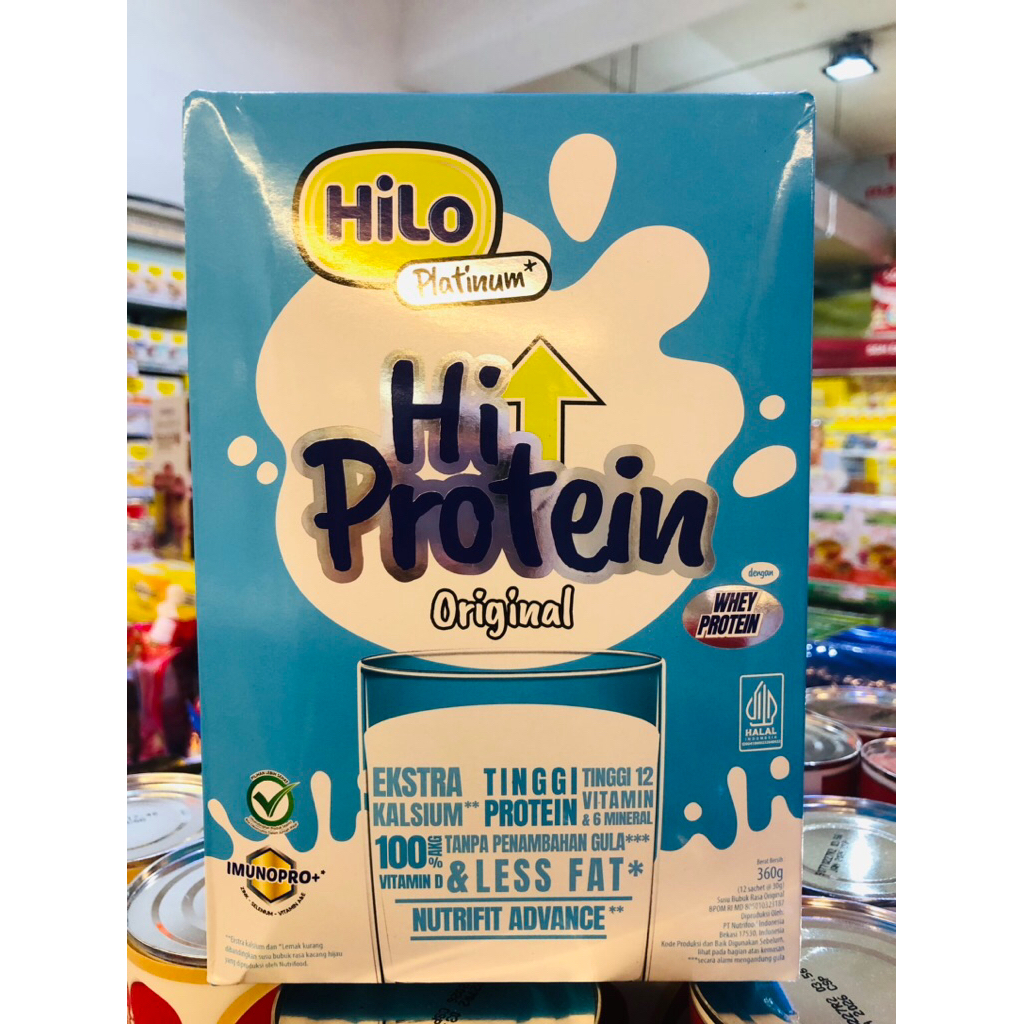 

HILO PLATINUM ORIGINAL(TAWAR) ISI 12 SACHET susu tinggi kalsium dan protein rendah gula