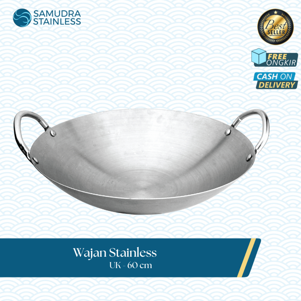 SUBRON Wajan Besar Iron Besi Penggorengan 60cm Kuali Goreng Wok Tebal