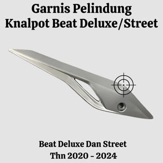 Aksesoris garnish cover knalpot beat new deluxe street led K1A 2020 2021 2022 2023 2024 silver