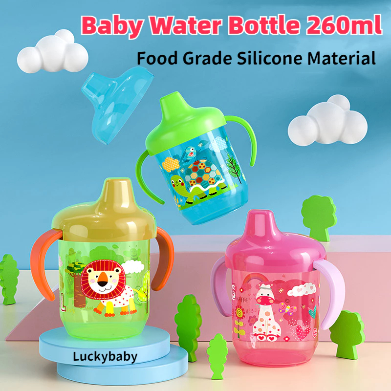Botol Minum Anak Bayi Training Cup / Sippy Cup 260 ml Karakter Minum Bayi 6 Bulan Mpasi/Sedotan Boto
