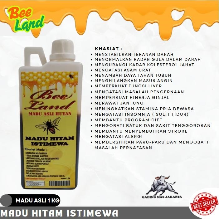 

MADU HITAM ISTIMEWA 1000g BEE LAND 100% ASLI MADU 1kg-GMJ