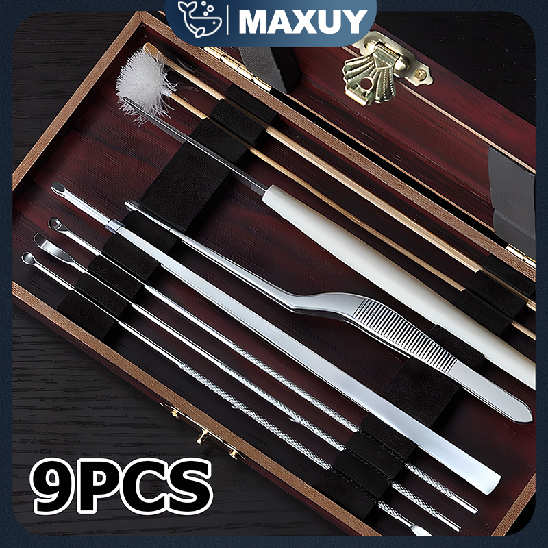 9 In 1 Alat Pembersih Kuping Alat Pembersih Telinga Lengkap Stainless Pembersih Telinga Ear Wax Pick
