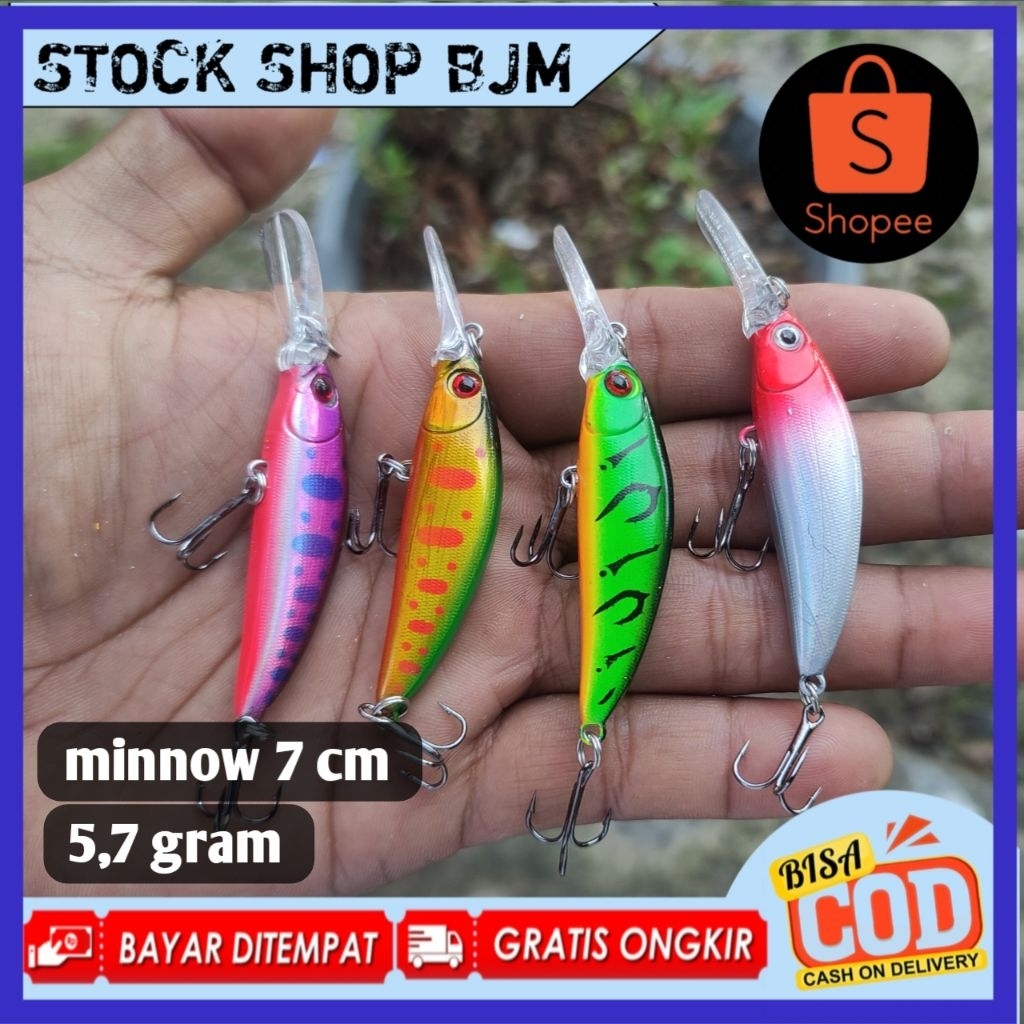 crank bait minnow  lidah panjang 7 cm 5,7 gram