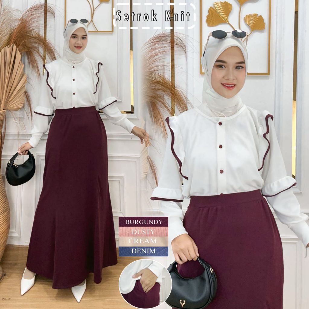 set rok viral bahan knit import premium