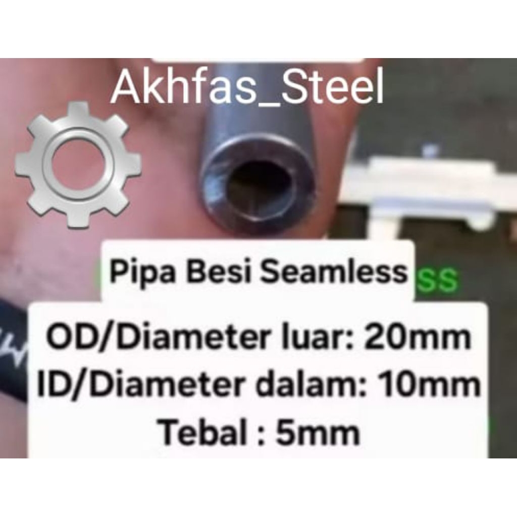 Pipa Besi Seamles Luar 20mm,dalam 10mm,tebal 5mm
