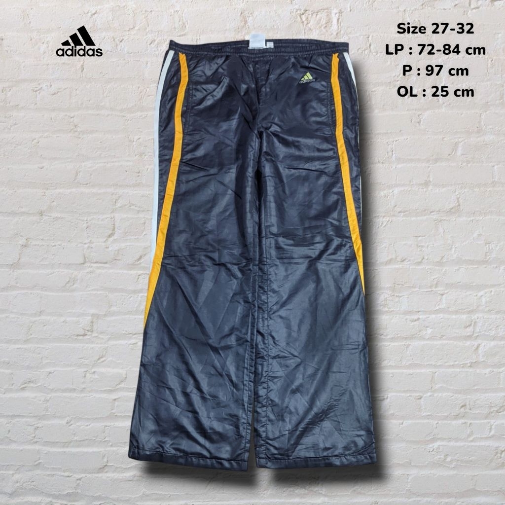 Size 27-32 Celana Panjang Trackpants Adidas Climaproof Side Stripe Baggy Original Second Preloved #C