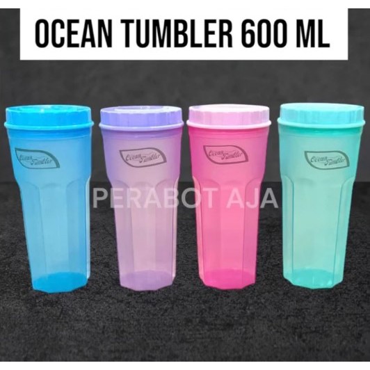 TUMBLER PLASTIK OCEAN 700 ML / GELAS TUTUP PUTAR / BOTOL MINUM DENGAN TUTUP ALLWARE WARNA RANDOM
