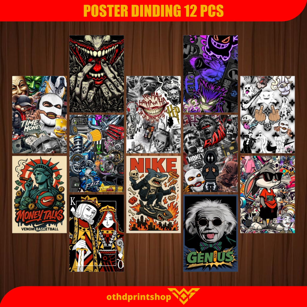 Poster Dinding New Poster 12 pcs Sesuai Gambar Poster Aesthetic Poster Dinding Kamar Cewek Cowok