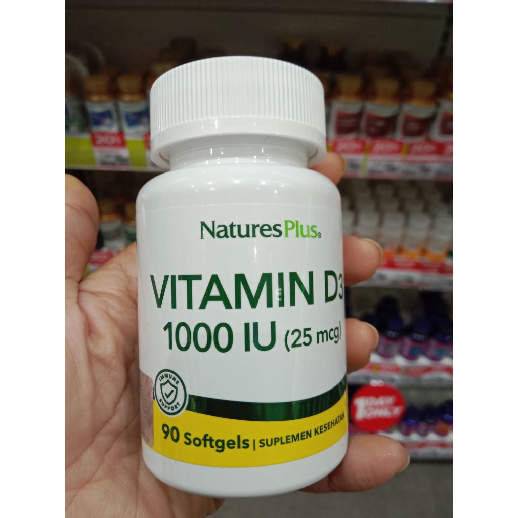 Natures Plus D3 1000 IU - Natures plus vitamin D3 1000 IU 90 softgels Gluten free - Nature's