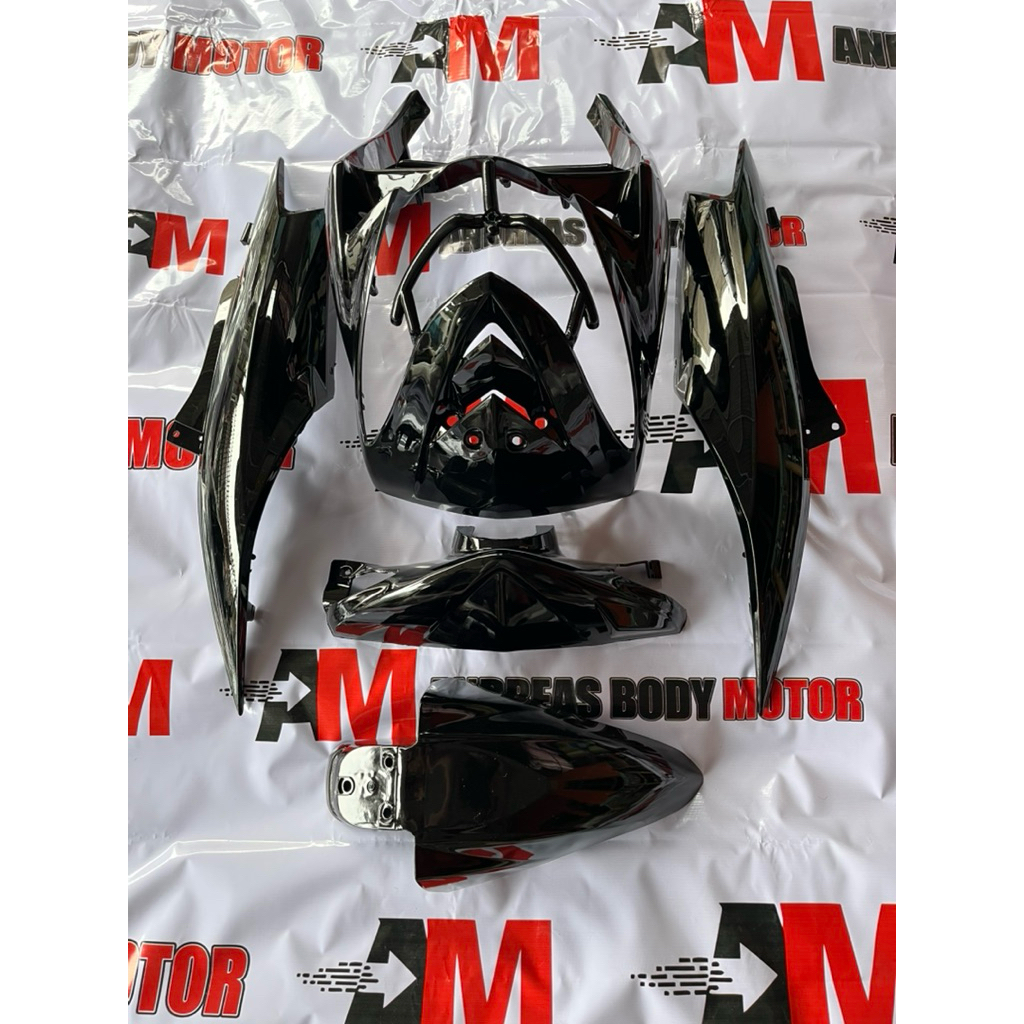 FULL HALUS COVER BODY YAMAHA MIO SOUL KARBU WARNA HITAM DAN MERAH/COVER BODI YAMAHA MIO SOUL KARBU/B