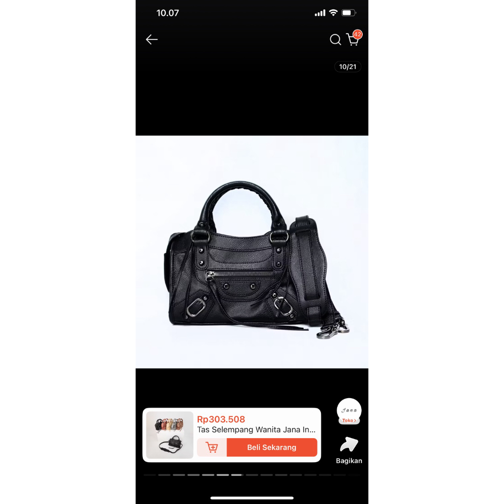 tas selempang jinjing wanita cewek Jana Indonesia Manhattan Small Crossbody Bag Black