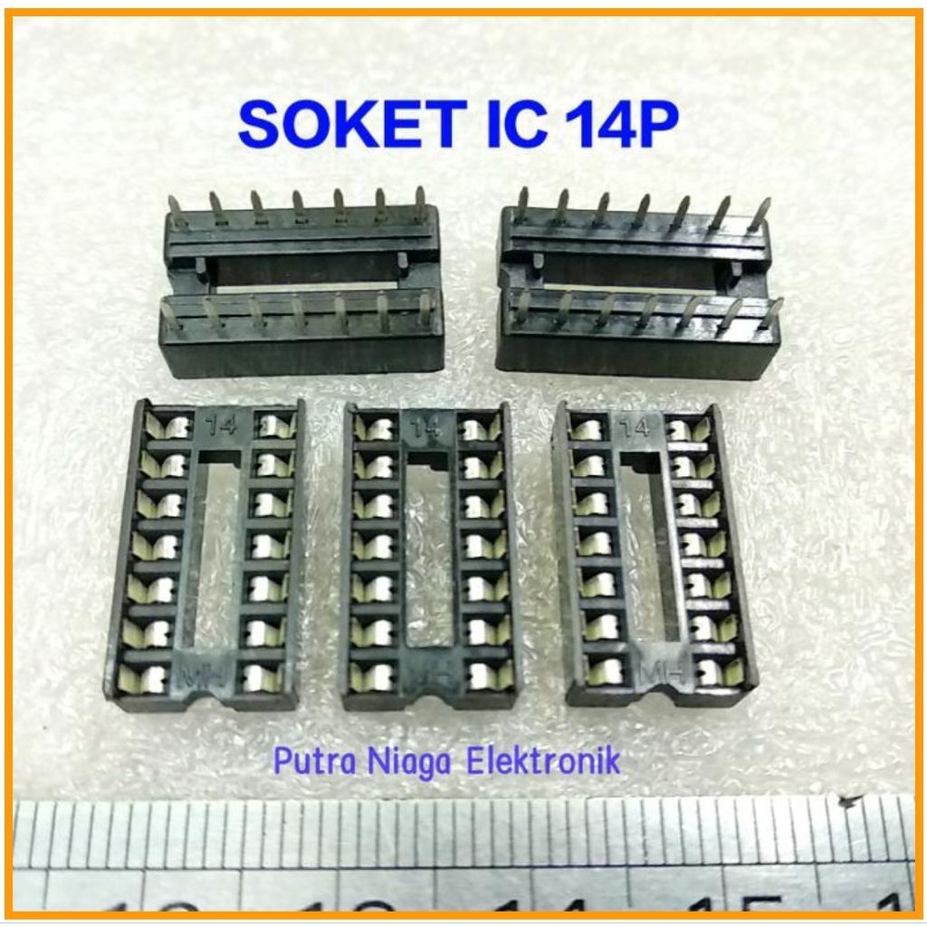 Soket IC 14p Socket 14pin ic 14 pin 7x2 pin Dudukan untuk IC 14 kaki