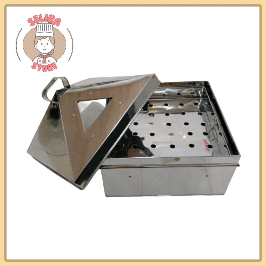 Klakat Kukusan Kotak Stainless Ukuran 30-45CM