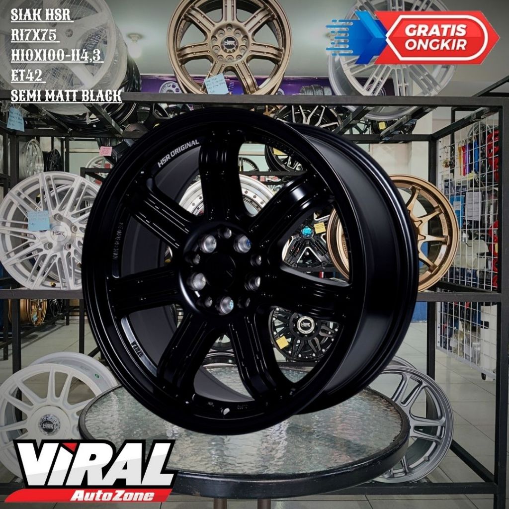 Pelek HSR Ring 17 Lobang baut 10 Warna Hitam - HSR SIAK R17 Warna Hitam untuk NEW VELOZ,SIENTA