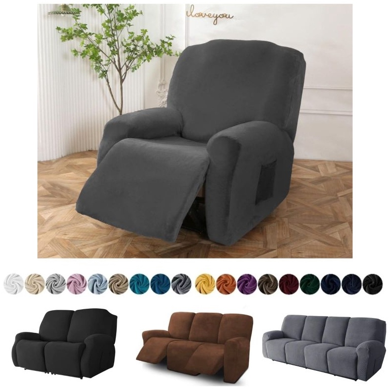 KODE T87F Cover sofa RECLINING modern 123 seater  Bahan beludru halus  lembut n adem  Sarung sofa re