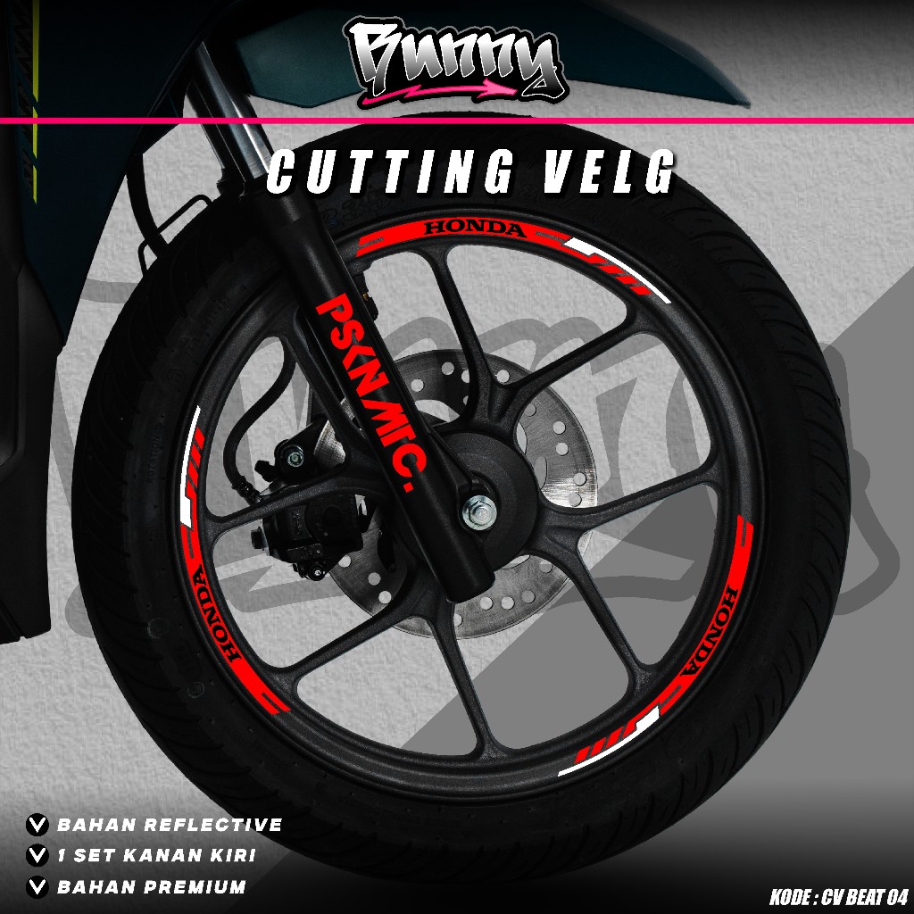 (COD TERBARU) Cutting Sticker List Velg Motor Honda Beat Fi Old Esp Street Deluxe Street Remote CBS 