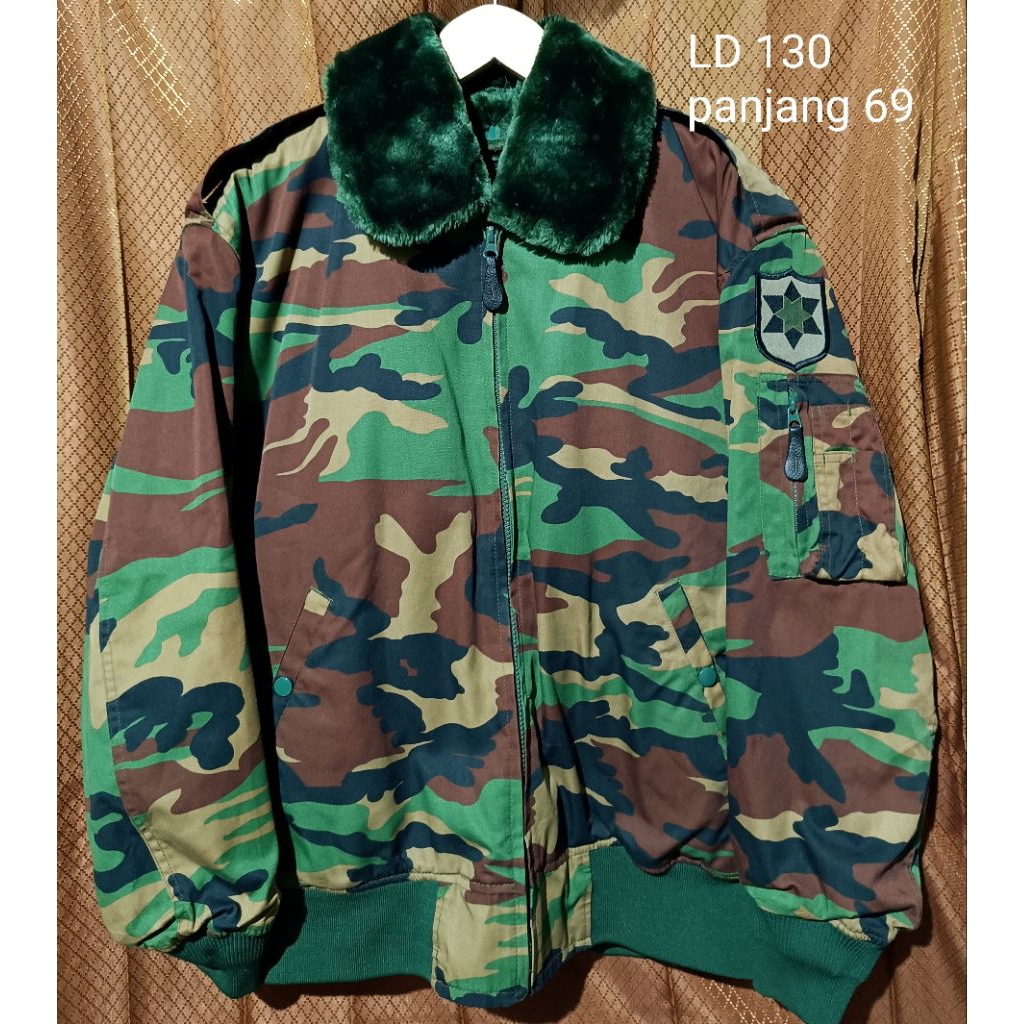 jaket ma-1 jaket bomber camo jaket loreng jaket bomber loreng jaket camo kerah bulu jaket loreng ker