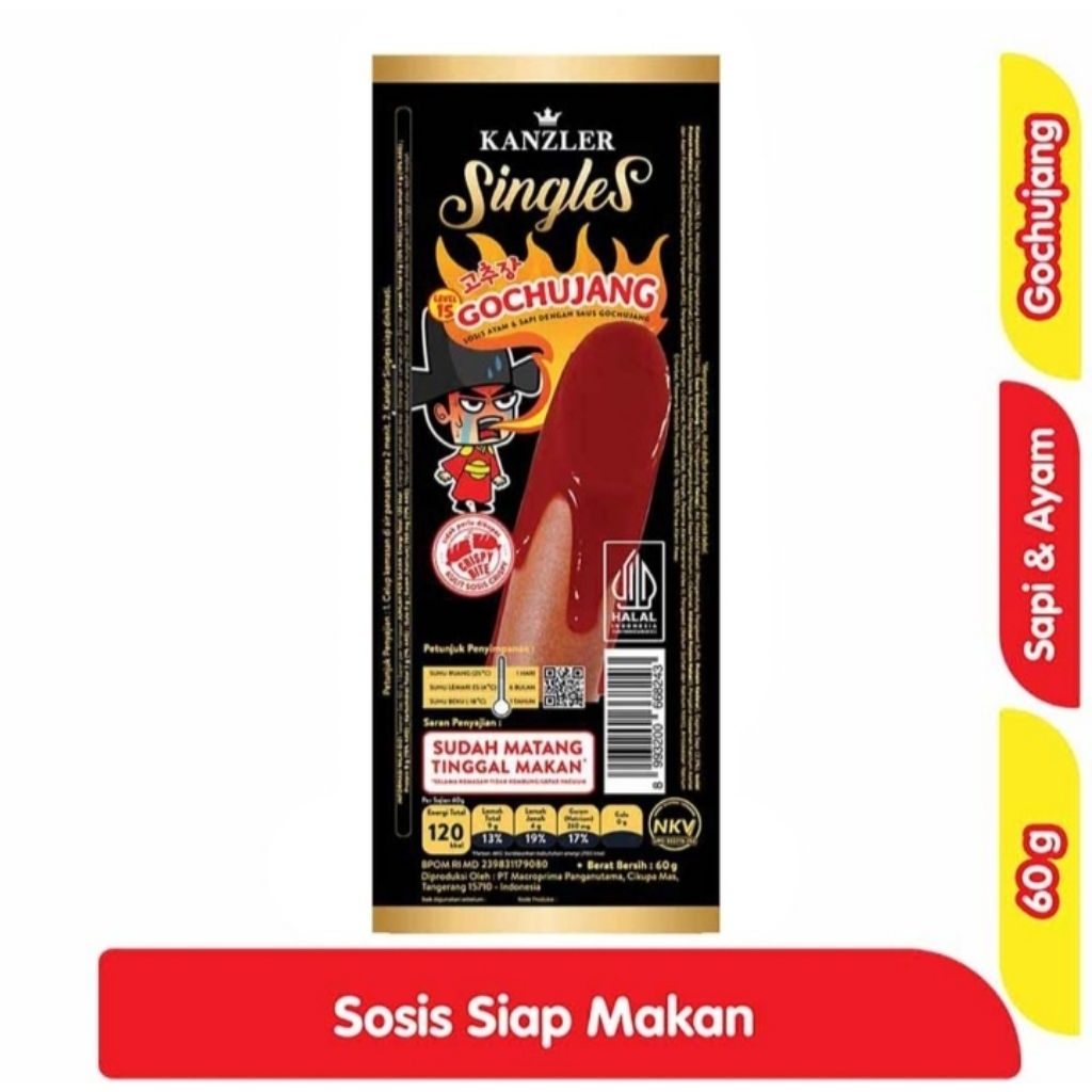 

Sosis Kanzler Gochujang Singles 60g Sosis Siap Makan