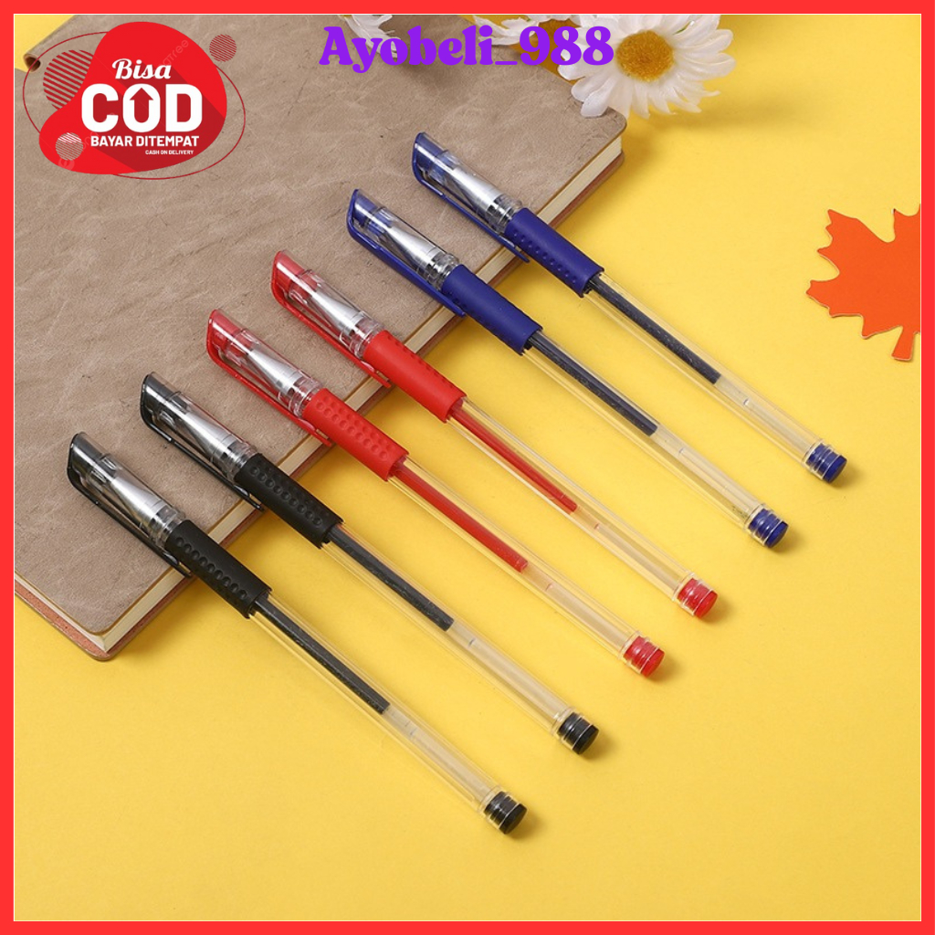 

【AYOBELI988】Pen/Pena Gel Standart 0.5mm Pulpen Gel Cair Murah Berkualitas ATK007