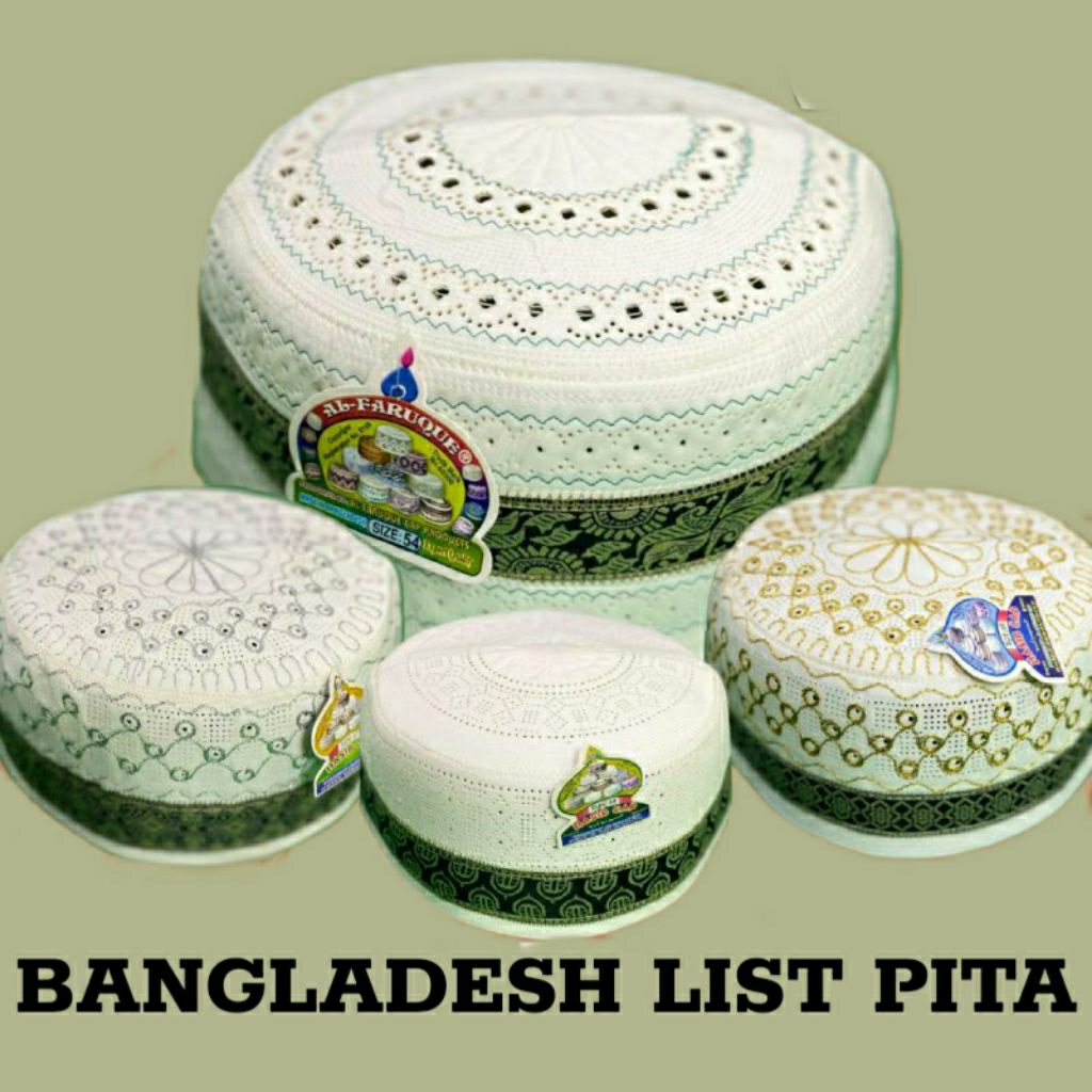 Peci BANGLADESH MOTIF LIST PITA Original merk AlFaruq impor, peci original impor