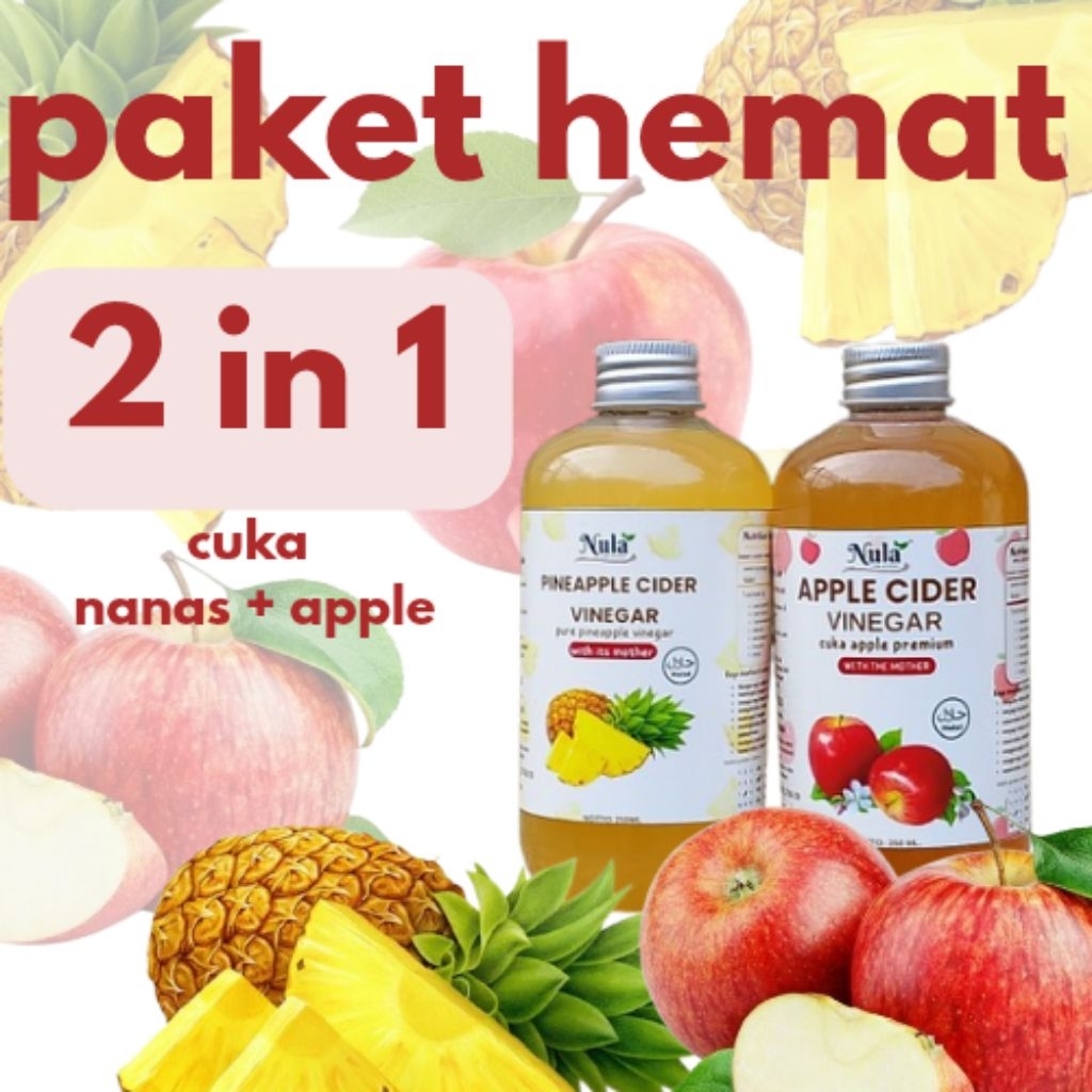 

PAKET MURAH cuka apel 250 ml + cuka nanas 250 ml diet sehat - paket imun tubuh