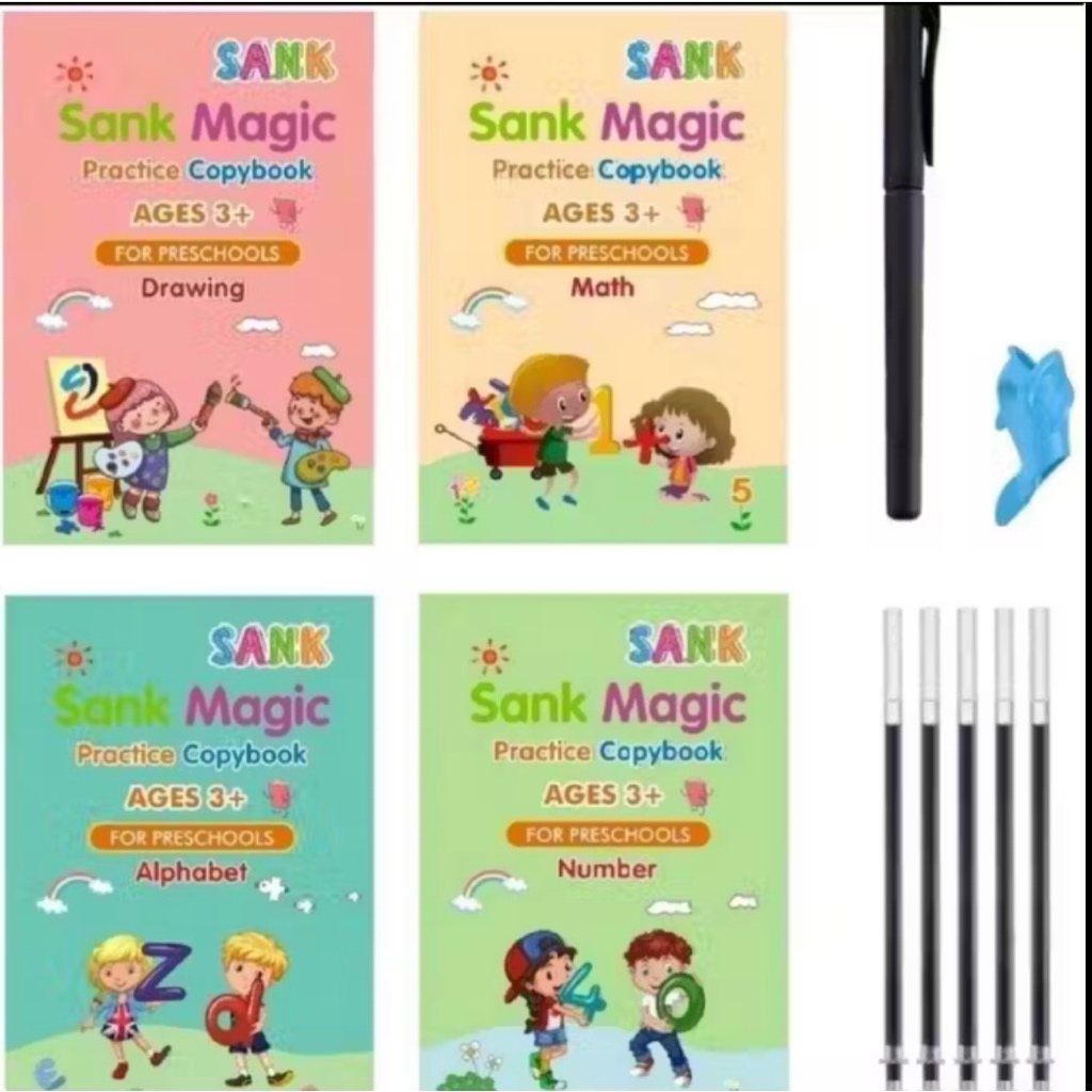 

BUKU SANK MAGIC VIRAL 1 SET | 4 IN 1 ( 4 BUKU-PULPEN + REFIL ) / 1