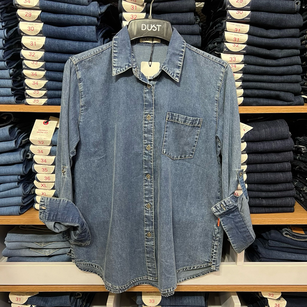 DUST - Kemeja Chambray Cewek DUST jeans Original