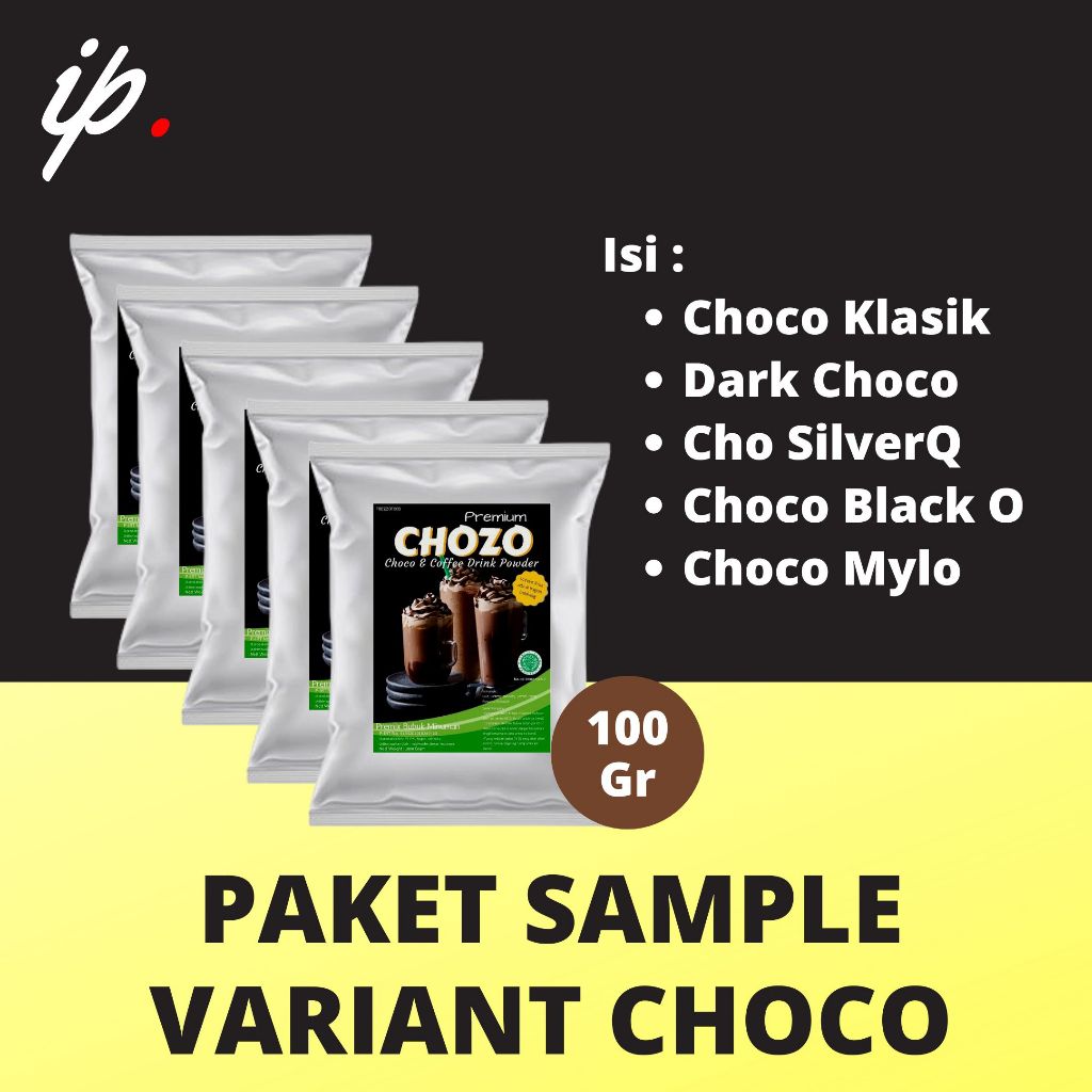

IP Jakarta - PAKET TESTER Bubuk Minuman Varian CHOCO / COKLAT, Harga adalah 1 Paket berisi 5 Varian