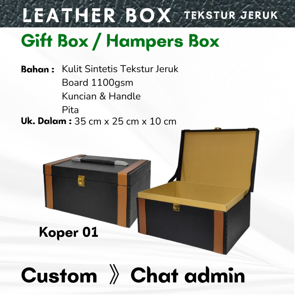 

Hardbox Koper Kulit / Box Kulit / Kotak Hamper Kulit / Box Koper Kulit