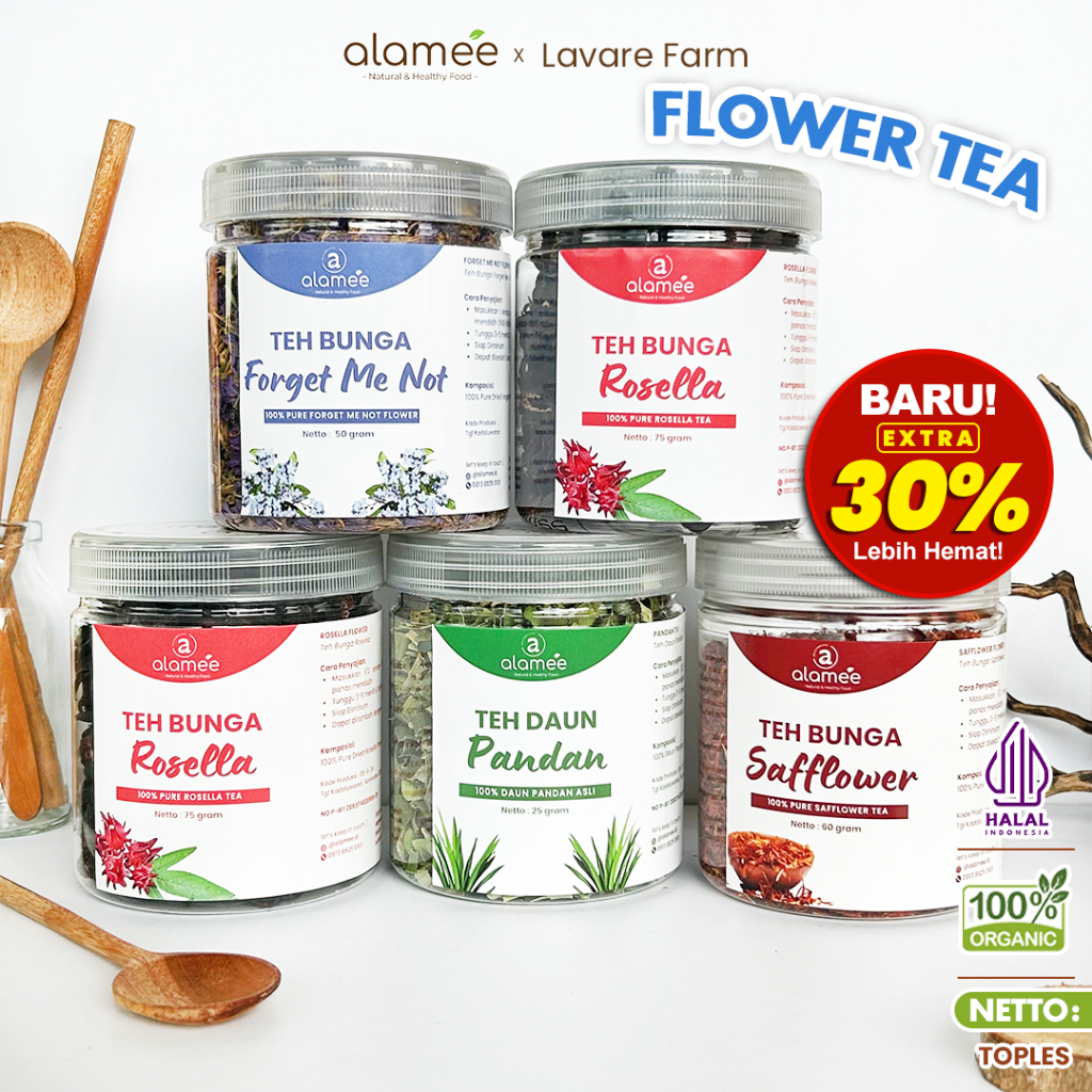 

ALAMEE Teh Hijau Green Tea Bunga Chamomile Telang Flower Mawar Melati Lavender Peppermint Earl Grey BUMA
