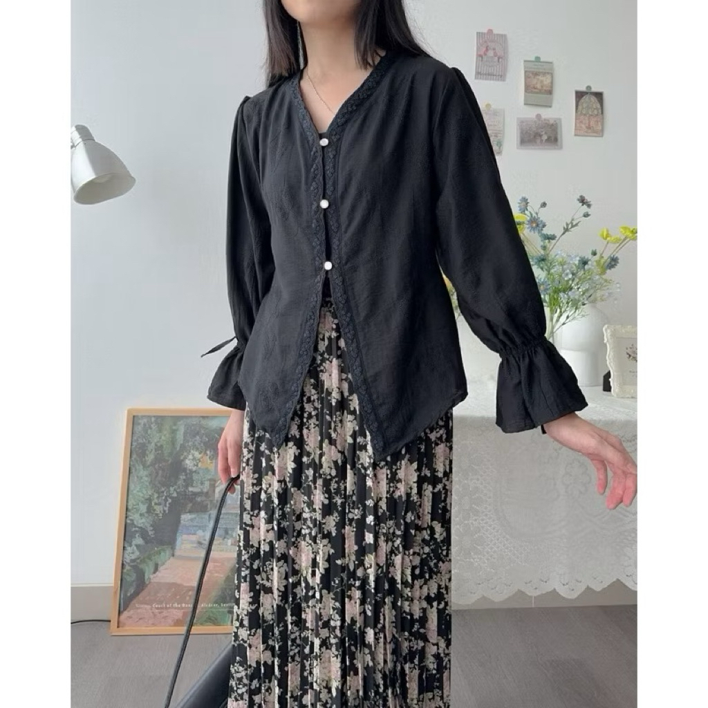 [NEW] KANON - Ezra Kebaya Blouse - Blouse Kebaya Modern Motif Bordir Bunga
