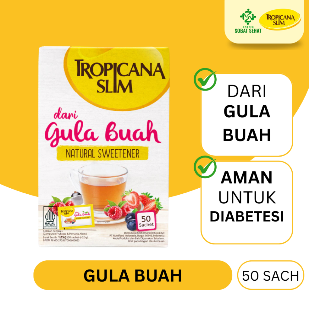 

Tropicana Slim Gula Buah 50 Sch - Gula Alami untuk Batasi Gula Dalam Darah