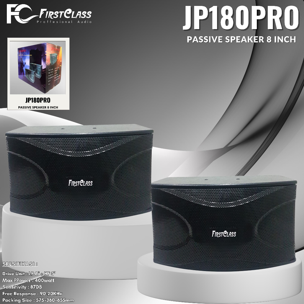 SPEAKER PASIF Firstclass JP 180PRO SEPASANG 8" 8in 8 inch | PASSIVE SPEAKER PASIF Firstclass JP 180 