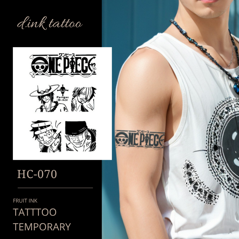 PREMIUM HC-070 Tatto temporer tahan lama 1 bulan motif minimalis aesthetic one piece zoro luffy ace 