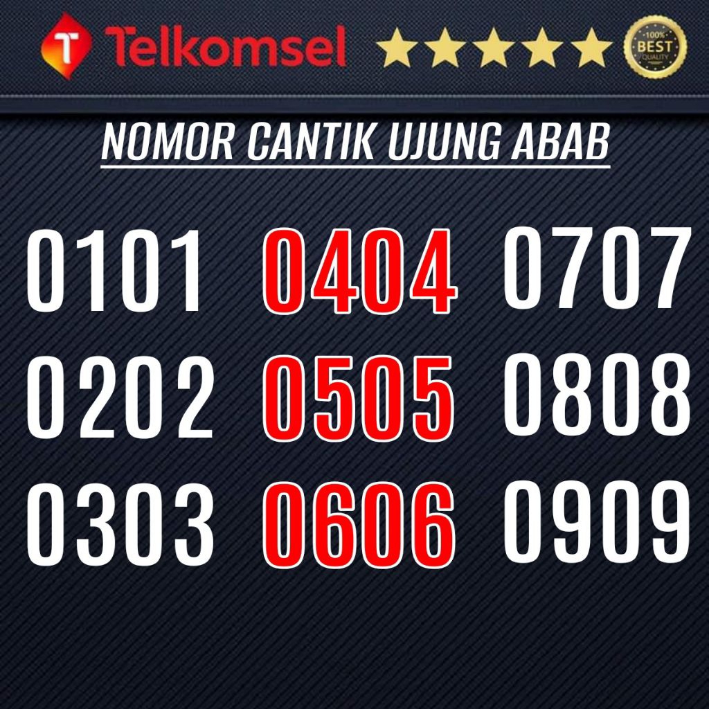 Nomor Cantik Telkomsel Ujung ABAB - Nomor Cantik Simpati 4G Ujung 0101 0202 0303 0404 0505 0606 0707