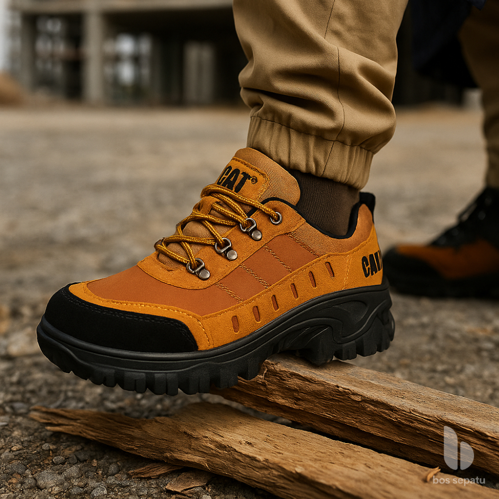 Termurah Sepatu Pria Safety Ujung Besi Caterpillar Buldozer Sepatu Gunung Sepatu Proyek Tactikal
