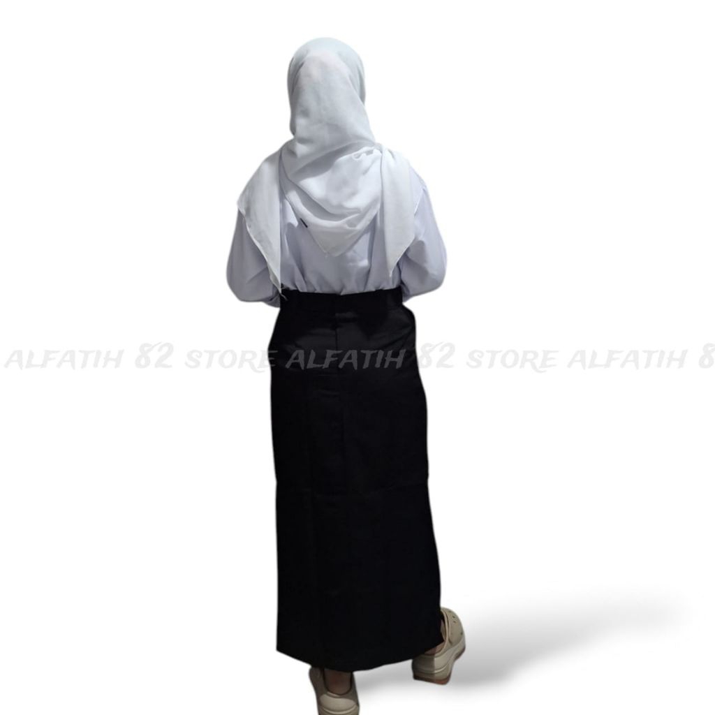 Rok Sekolah Anak SMA/SMK Model Span Belakang Panjang Warna Abu-Abu,Hitam,Coklat & Putih