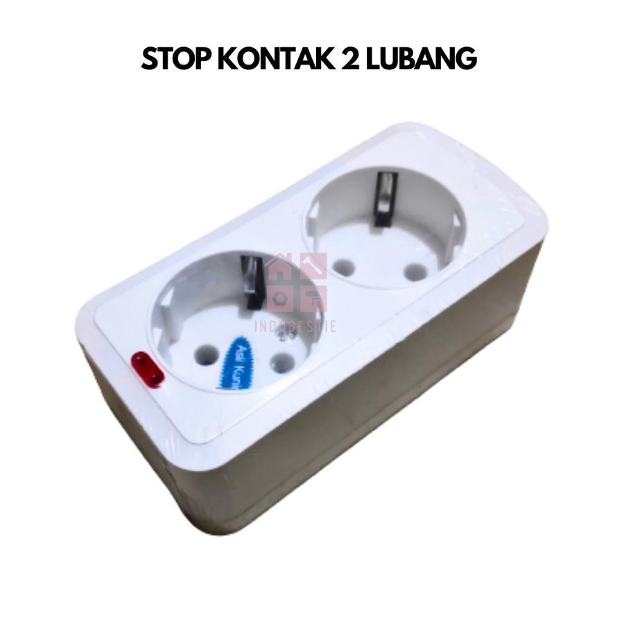 STOP KONTAK 2 LUBANG COLOKAN LISTRIK STOP KONTAK TANPA KABEL DUTRON IB8