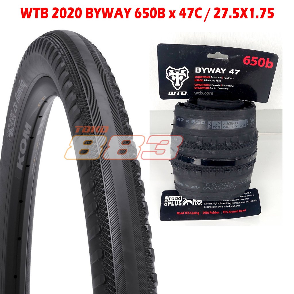 Ban Luar Sepeda WTB Byway 650bx47 27.5 Kevlar 650b x 47 47c BLACK Gravel Hybrid MTB Cyclocross Touri