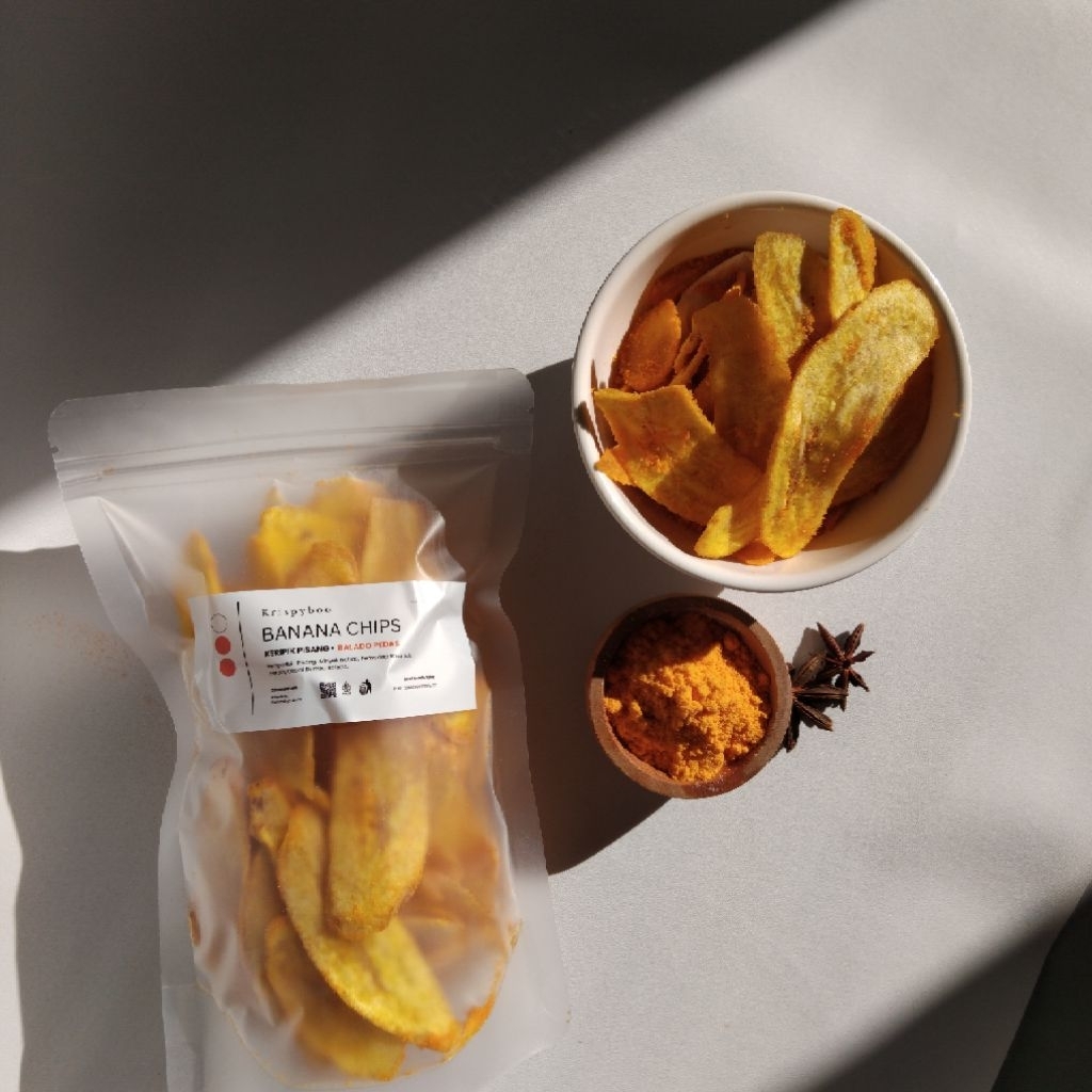 

Krispyboo - Camilan Snack Keripik Pisang Premium | Balado Pedas - Spicy Balado