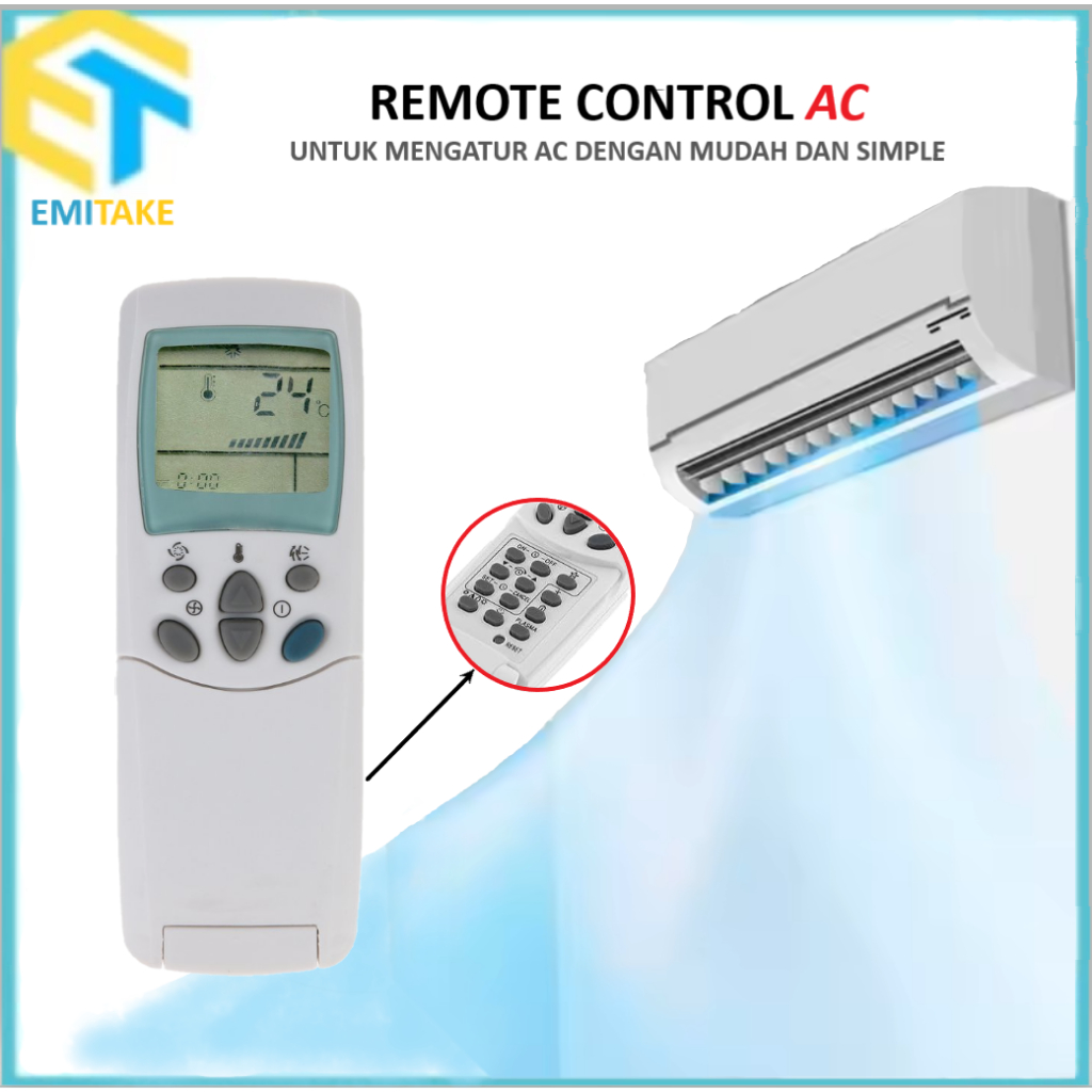 Remote AC LG Flip Jetcool Remote Control Lipat Untuk Type AC LG 6711A20010A Model Lama