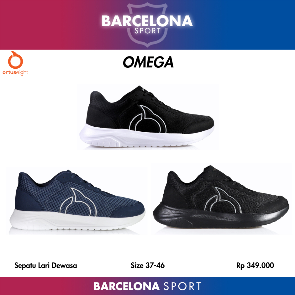 OrtusEight Omega - Running Shoe/Sepatu Sekolah/School Shoe/Sepatu Hitam