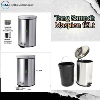 Keranjang Sampah/Tong Sampah/Tempat Sampah/Tong sampah Maspion stenlis 12Lt